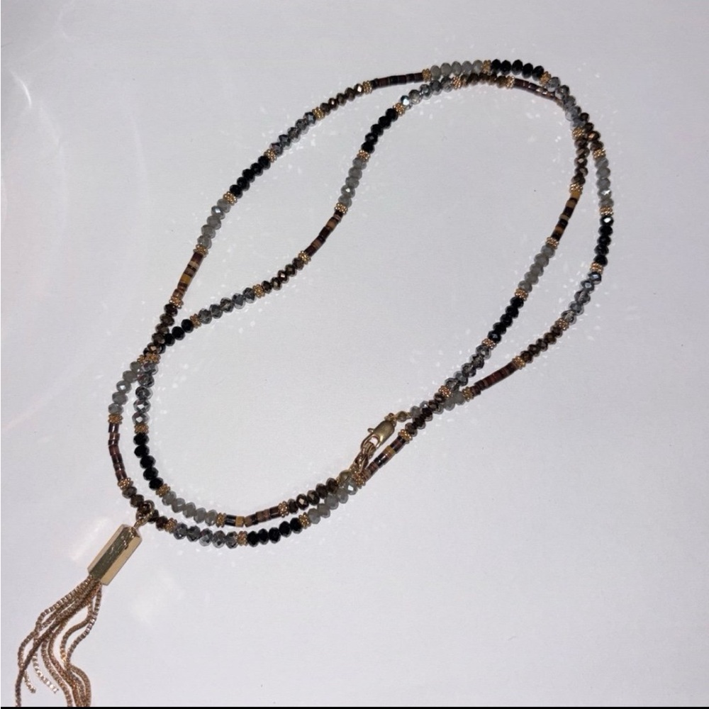 Boho Beaded Tassel Necklace